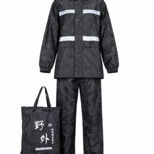 IMPERMEABLE DOS PIEZAS CAMUFLADO NEGRO DOBLE CAPA (185)